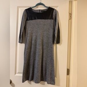 THML Gray Shift Stitch Fix Black Faux Leather Midi Dress S